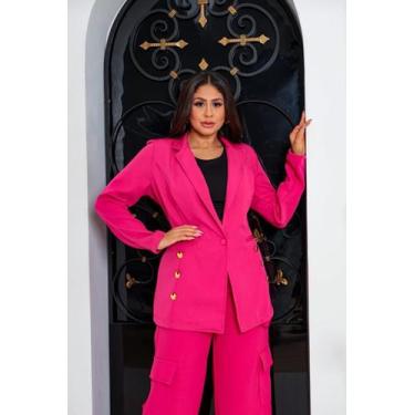 Imagem de Blazer Max com Botões /Moda Feminina  - Nanda Fashion Boutique , Pink,