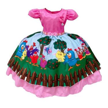 Imagem de Vestido Infantil Galinha Pintadinha Rosa - vestidocas, 6 (5 anos)