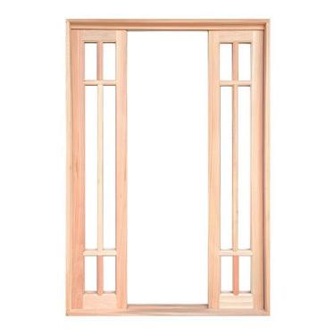 Imagem de Porta Balcão de Correr de Madeira Padrão Cedro Grécia Reto Batentes de