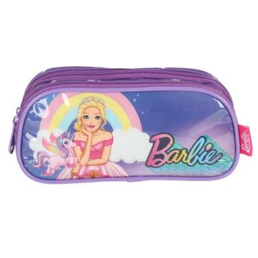 Imagem de Estojo Barbie Unicórnio Escolar Infantil Duplo Original EI41424-VL - L