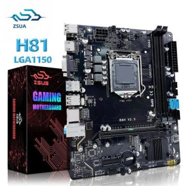 Imagem de Placa-Mãe LGA 1150 ZSUS H81 - Suporta Pentium, Celeron, Core i3/i5/i7,