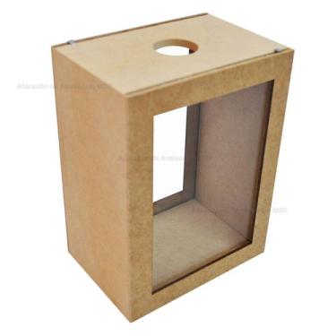 Imagem de Porta Dinheiro ou Rolha com Vidro Liso Mdf Madeira - ATACADÃO DO ARTES