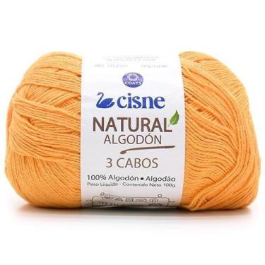 Imagem de Fio Cisne Natural Algodón 3 Cabos 100g - 100% Algodão, 3302 LARANJA CL