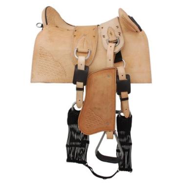 Imagem de Arreio Socado Campeiro Assento Em Couro Arreamento Completo Inox - Arr