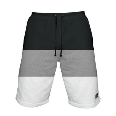 Imagem de Bermuda Moletom Masculina com 3 Bolsos Fenda Lateral Short Básico Casu