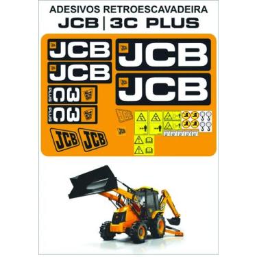 Imagem de Adesivos Retroescavadeira JCB 3C PLUS - MJS