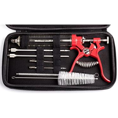 Imagem de Pistola de marinada injetora de carne de aço inoxidável, kit de seringas de alimentos com sabor e 4 agulhas de marinadas para churrasqueira, injetores de defumadores, seringa profissional, ferramenta