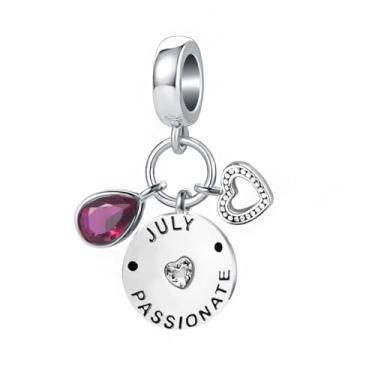 Imagem de OutstandLong Pingente de feliz aniversário de 12 meses de janeiro a dezembro compatível com pulseiras Pandora Charms, Metal, Sem Pedra Preciosa