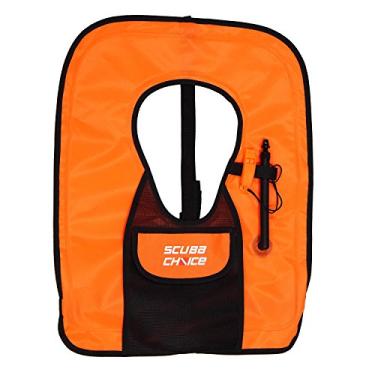Imagem de Scuba Choice Colete de snorkel adulto com bolso frontal, apito de segurança e alça ajustável, colete de natação inflável leve, equipamento de mergulho portátil para adultos acima de 90 kg, auxílio de