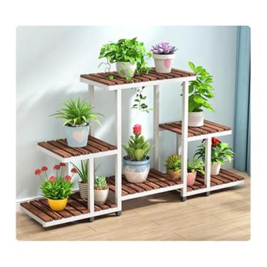 Imagem de Flower Rack，Plant Stand Indoor Outdoor，Tier Plant Stand ，Floor-Standing Glower Rack，Storage Rack，Simple Plant Stand，for Living Room Balcony Garden，Yellow, Brown(Brown A)