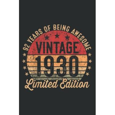 Imagem de 92 Year Old Vintage 1930 Limited Edition 92Nd Birthday Nice: Lined Notebook: 6" x 9", 120 Pages, Lined Journal Notebook Birthday Gift Present.
