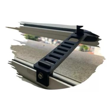 Imagem de Kit 5 Travas Para Janela Basculante Ajustável Banheiro Com Regulagem Limitadora de Segurança Com Ajustes e Haste Reforçada