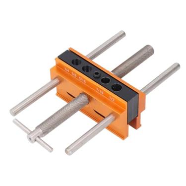 Imagem de Gabarito de Cavilha Autocentrante, Kit de Gabarito Versátil Com 6 Buchas, Guia de Broca de Largura Ajustável, Ferramentas de Marcenaria para Furos Retos, Opções de Bucha Dupla