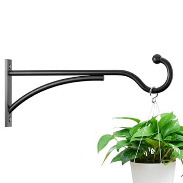 Imagem de saffruff Ganchos para pendurar plantas ao ar livre de 28 cm para parede: suporte de metal para cestos pendurados, comedouros de pássaros, sinos de vento, cestas de flores, tapete de ioga, lanternas