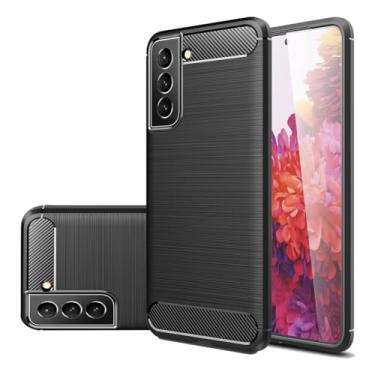 Imagem de Gufuwo Capa para Galaxy S22 Plus, capa para Samsung S22+ 5G SM-S906U, capa fina de fibra de carbono, capa traseira macia de TPU (poliuretano termoplástico) capa protetora antiarranhões à prova de