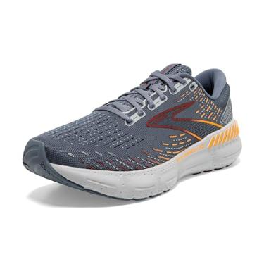 Imagem de Brooks Tênis de corrida masculino Glycerin GTS 20, Cinza/óleo de pimenta/laranja, 43