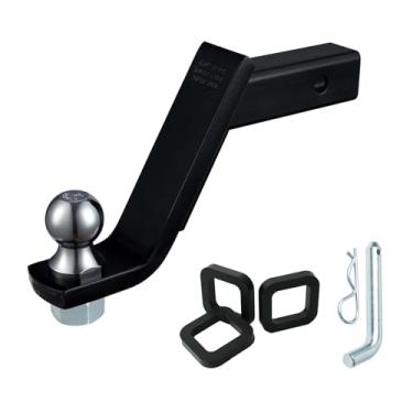 Imagem de TOPSHINE Suporte De Bola Para Engate De Reboque Com Bola De 2 Pol. E Pino De Engate, Aço Resistente, Serve Para Receptor De 2 Pol., Capacidade De 7500 Libras, Queda De 6 Pol., Almofada Silenciadora De