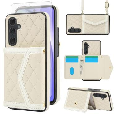 Imagem de Capa de celular para Samsung Galaxy S25 Plus 5G carteira celular com protetor de tela de vidro temperado bloqueio RFID compartimento para cartão de crédito alça transversal suporte S25Plus 25S 25+