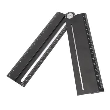 Imagem de Régua Multifuncional de Alumínio, Régua de ângulo Multifuncional Régua Multifuncional Medidor de ângulo de Régua Invertível para Desenho de Linha Paralela de Circular