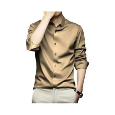 Imagem de Camisa Masculina Slim Fit Branca - Manga Comprida, Sem Passar, Estilo 