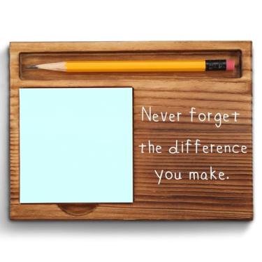 Imagem de Never Forget The Difference You Make Appreciation Sticky Note Holder, Thank You Appreciation Quote Gifts for Leader Boss Women Mentor Manager Employee Coworker Self-Stick Note Pad Holders ZSS23