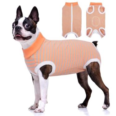 Imagem de BRKURLEG Traje de recuperação para cães e gatos após cirurgia ferimento abdominal após cirurgia desgaste evita lamber feridas E-Collar & Cone Alternatives Prevent Licking Dog Surgery Recovery, XXL