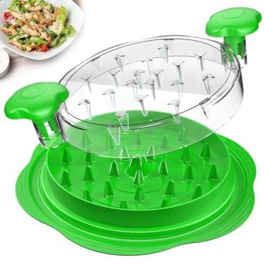 Imagem de Triturador de frango grande para peito de frango com escova e garfo; com visibilidade, tira antiderrapante forte, alça ergonômica, sem BPA, adequado para frango, carne vermelha e porco (verde)