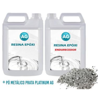 Imagem de Porcelanato Líquido Metálico Prata Platinum Ag Por M - Resinas Ag