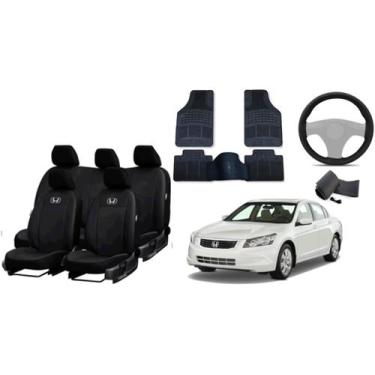 Imagem de Conjunto de Capa de Couro + Tapetes + Capa de Volante para Carros 00-1