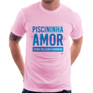 Imagem de Camiseta Piscininha amor, ótimo pra gente namorar - Foca na Moda, Rosa