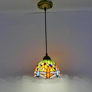 Imagem de Restaurante Contemporâneo Lustre Campo Americano Sala Quarto Hotel Corredor Vidro Colorido Lâmpada Pingente (B D20CM)
