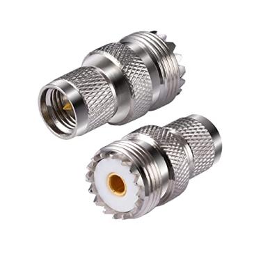 Imagem de POBADY 2PCS UHF Adaptadores PL-259 UHF Macho para SO-239 UHF Fêmea Cabo Coaxial Adaptador para Rádio Amador