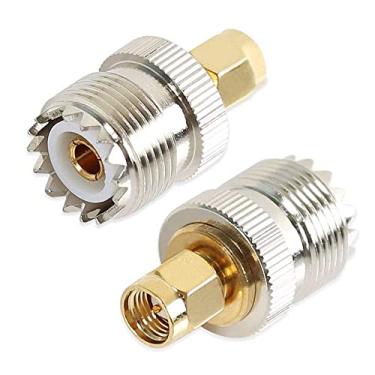 Imagem de TengKo Adaptador UHF fêmea para SMA macho conector coaxial RF SO239(PL259) antena portátil conversor PL-259 adaptador de antena RF de rádio bidirecional (pacote com 2)