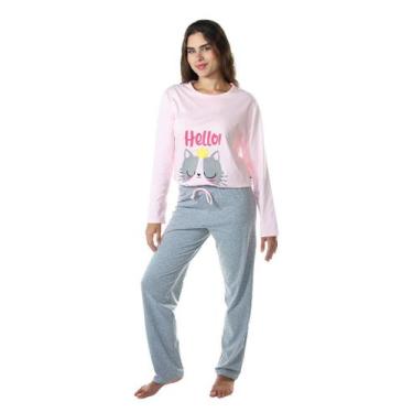 Imagem de Pijama Feminino Hellow Cat - Empório do Algodão, M