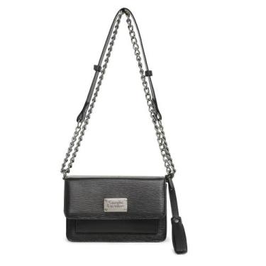 Imagem de Bolsa feminina preta de ombro com corrente na cor grafite  - Camila Ca