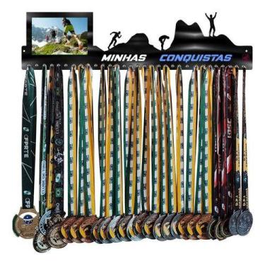 Imagem de Portamedalha Corrida Montanha Masc  Portaretrato Até 100meda - QUADRO 