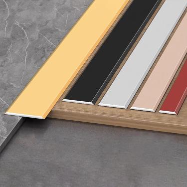 Imagem de Faixa de transição de piso de 135 cm, perfil de metal de liga de alumínio - 2 peças, tampa de limite de piso laminado, faixa de transição durável para madeira, vinil, pisos de carpete, Grau,