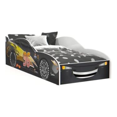 Imagem de Cama Carro Infantil McQueen Quarto Da Criança Moderno Grade Proteção Carrinho Conforto Cor Preto