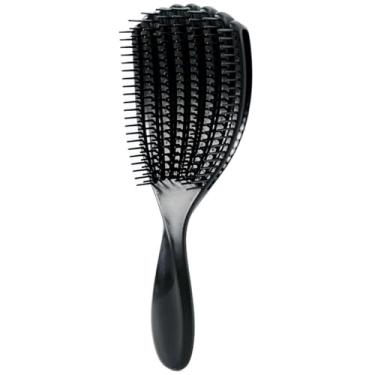 Imagem de Pente de cabelo escova desembaraçadora couro cabeludo massagem escova de cabelo desembaraçadora escova para cabelos cacheados cabelos grossos escova de cabelo polvo ferramenta de estilo profissional (