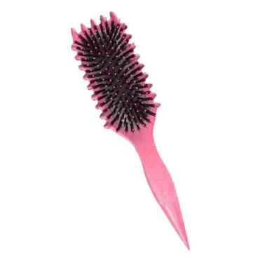 Imagem de Escova de estilo de cabelo cacheado para salão de beleza Escova de cabelo cacheado para pentear e modelar cachos masculinos e femininos Ferramentas para reduzir puxões (rosa claro)