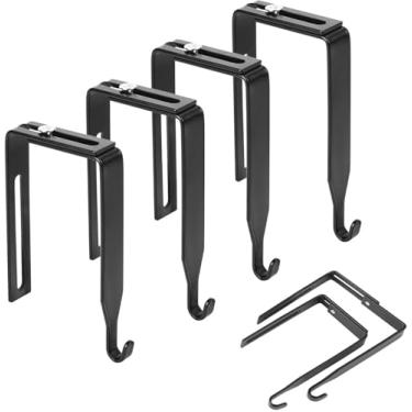 Imagem de Cabides de metal 6 camadas sobre os ganchos do espelho da porta Cabides porta universais para chapéus, aparelhos ajuste com espessura 1,4 a 3,5 (Preto)