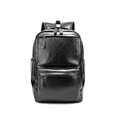 Imagem de Mochila masculina fashion mochila para laptop de grande capacidade para homens bolsa de viagem ao ar livre mochila de couro casual
