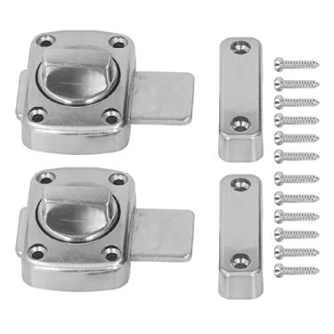 Imagem de Trava de parafuso giratório Grcfumo, fechadura de porta de segurança de liga de zinco, travas de porta grossas de prata com parafusos para móveis de banheiro