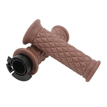 Imagem de GRCFUMO 1 par 22mm Motocicleta Grips da alça de motocicleta, aperto confortável da alça de torção do acelerador, garça de aceleração universal Twist Twist Hand Grips for Scooter (Marrom)