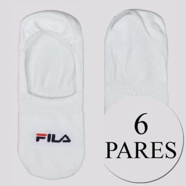 Imagem de Kit Meia Fila 6 Pares Cano Invisível Branco, 39-43