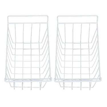 Imagem de Organizador da Cesta de Freezer, Cesta de Arame de Metal, Resistente e Fácil de Limpar, para Armários, Geladeiras, Armários, Banheiros, Lavanderia, Bancadas, Caixas de (WHITE)