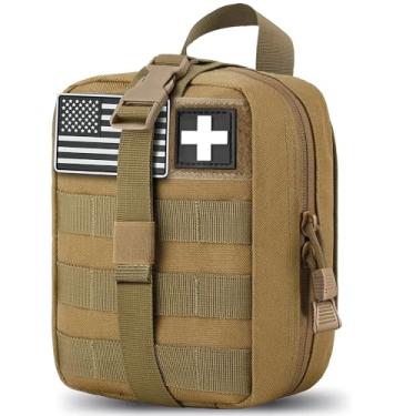 Imagem de TANSOLE TAN SOLE- Tactical MOLLE Rip-Away EMT Primeiros Socorros Médicos IFAK Bolsa Salva-vidas, Pacote Médico para Exterior, Pacote de Ferramentas de Resgate para Montanhismo/Escalada Feito de 600D