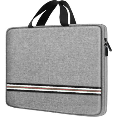 Imagem de Capa para laptop de 15,6 polegadas, pasta resistente à água, capa protetora para laptop, bolsa de transporte de computador compatível com HP, Dell, Acer, Asus, Lenovo, Notebook, cinza