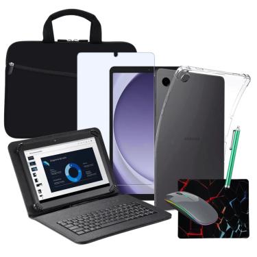 Imagem de Capa Teclado p/ Tablet Galaxy Tab A9 Plus + Película + Mouse Bluetooth + Luva de Proteção