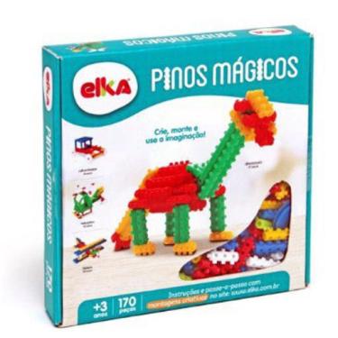 Imagem de Pinos Mágicos 170 Peças Blocos De Montar - Elka